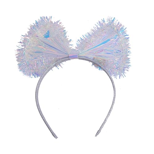 Buntes Haarband mit Schleife, für Erwachsene, Teenager, Feier, Party, Haarreif, bunte Haarreifen, Lametta, Stirnband, Kinder, Lametta, Stirnband, transparent, Weihnachts-Lametta-Haarband von Zeizafa