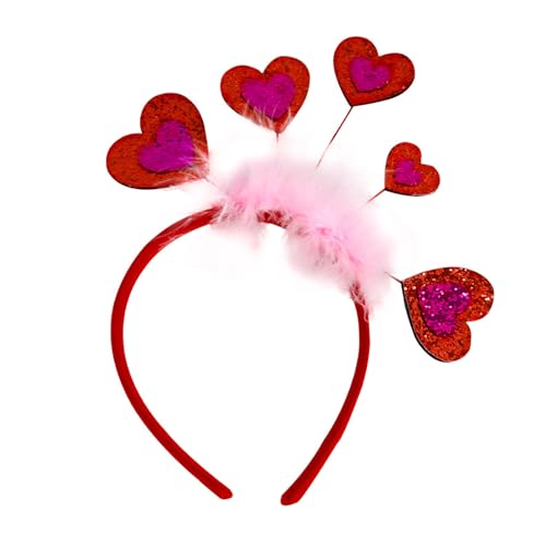 Valentinstag Stirnband Für Frauen Glitzer Pailletten Herz Haarbänder Süße Liebesförmige Boppers Party Haar Accessoires Geschenk Stilvolles Stirnband von Zeizafa