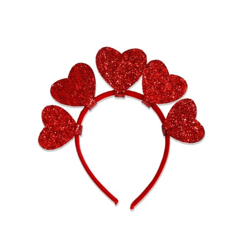 Valentinstag Stirnband Für Frauen Glitzer Pailletten Herz Haarbänder Süße Liebesförmige Boppers Party Haar Accessoires Geschenk Stilvolles Stirnband von Zeizafa