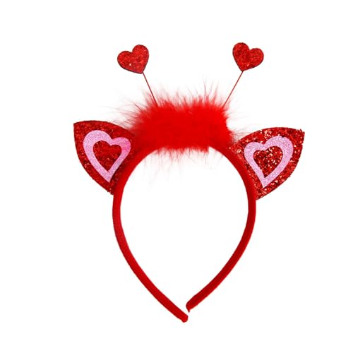 Valentinstag Stirnband Für Frauen Glitzer Pailletten Herz Haarbänder Süße Liebesförmige Boppers Party Haar Accessoires Geschenk Stilvolles Stirnband von Zeizafa