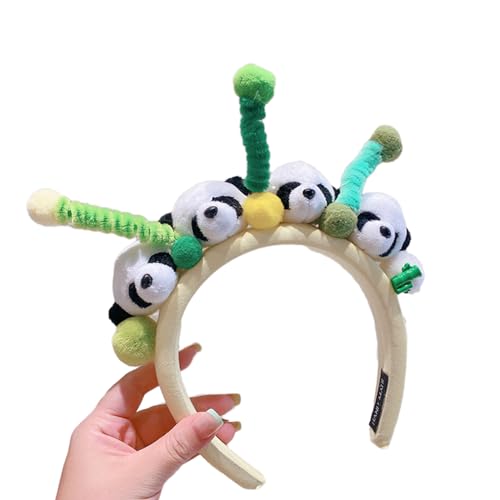 Zeizafa Adult Teens Cartoon Stuffed Panda Headband Woman Hair Hoop Makeup Taking Photos Christmas Party Headpiece Cosplay Headbands For Women Cosplay Headband Panda Halloween Cosplay Headband von Zeizafa