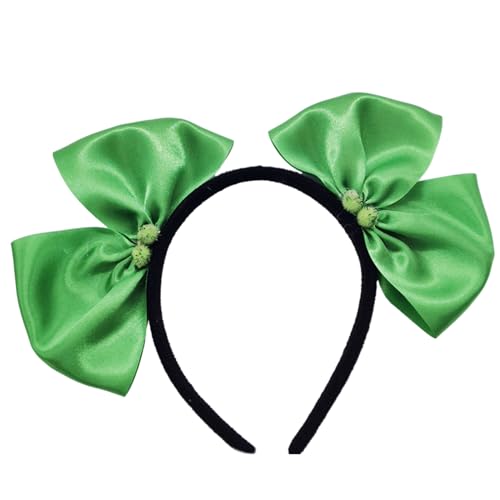 Zeizafa Haarreif mit Schleife, Patricks Day, Grün, für Kostümpartys, Weihnachten, Party, Urlaub, Haarschmuck, Kleeblatt-Stirnband von Zeizafa