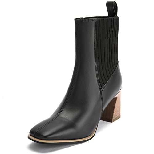 Zelaprox Damen Chelsea Ankle Booties Schuhe, Schwarz/Strick, 40 EU von Zelaprox