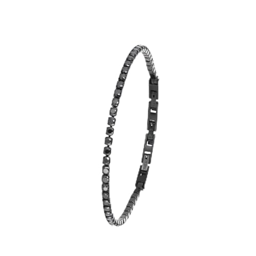 Zelara Italy Tennis-Armband Unisex mit Zirkonia – Edelstahl 316L – verstellbar 18 + 3 cm – eleganter Schmuck Geschenk, 18 cm + 3 cm estensione (totale 21 cm), Edelstahl, Zirkonia von Zelara Italy