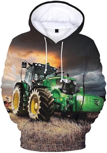 Zelbuck Hoodie Traktor Pullover Traktor Kinder Traktor Pullover Kinder Hoodie Trecker Pullover Für Kinder Traktor Bagger Kinder Hoodie Jungen Traktor Hoodie Für Jungen (A2,150) von Zelbuck