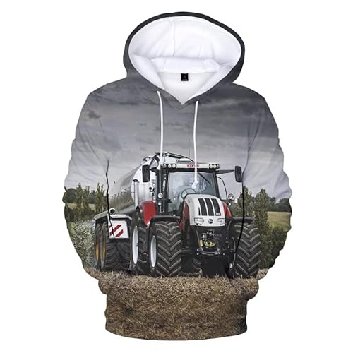 Zelbuck Hoodie Traktor Pullover Traktor Kinder Traktor Pullover Kinder Hoodie Trecker Pullover Für Kinder Traktor Bagger Kinder Hoodie Jungen Traktor Hoodie Für Jungen (A3,160) von Zelbuck