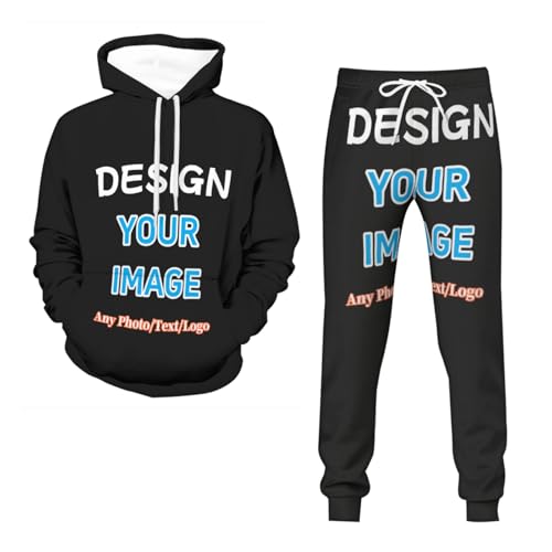 Zelbuck 3D Jogginganzug Herren mit Wolf Anzug-Design Trainingsanzug Wolf Set mit Kapuzenpullover Joggerhose, Atmungsaktives für Fitness Freizeit von Zelbuck