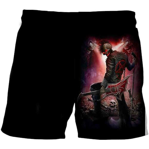 Zelbuck Badeshorts Skull Badehose Herren Mit Totenkopf Sommer Badeshorts 3D Print Grafik Strand Surf Board Shorts Skull Badehose Swim Totenkopf Shorts (Styple 10#,XL) von Zelbuck