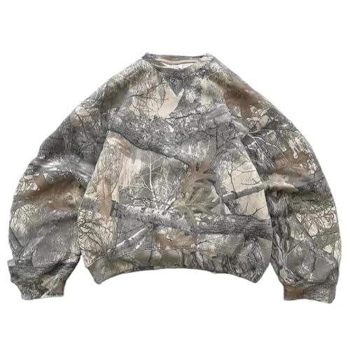 Zelbuck Damen Hoodie Y2K Hip Hop Grafik Kapuzenpullover Sweatshirt Mit Reißverschluss Langarm Camouflage Hoodie Übergroßer Pullover (DE/NL/SE/PL, Alphanumerisch, M, Regular, Regular, Sweatshirt) von Zelbuck