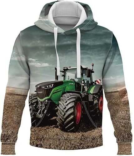 Zelbuck Hoodie Traktor Pullover Traktor Kinder Traktor Pullover Kinder Hoodie Trecker Pullover Für Kinder Traktor Bagger Kinder Hoodie Jungen Traktor Hoodie Für Jungen (A1,110) von Zelbuck