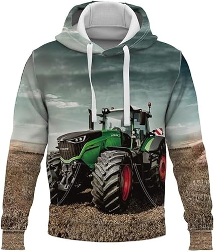 Zelbuck Hoodie Traktor Pullover Traktor Kinder Trecker Pullover Für Kinder Traktor Bagger Hoodie Jungen Traktor Hoodie Für Jungen (A1,140) von Zelbuck