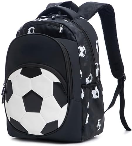 Zelbuck Schulranzen jungen 3 klasse jungs Fußball Rucksäcke Wasserdichter Leichter,schulranzen junge 3. klasse White schulrucksack teenager Große Kapazität Schulranzen(White,29 * 19 * 40cm) von Zelbuck