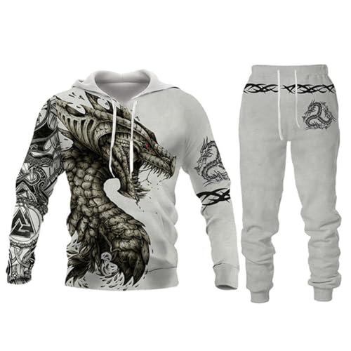 Zelbuck Skull Jogginganzug Für Herren Totenkopf Pullover Hoodie Set Pullover 3d Druck Herren Trainingsanzug Jogginganzug Sportanzug Männer Jogging Anzug Jogging (Styple 3#,M) von Zelbuck
