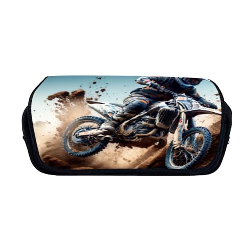 Sportmotorradfahrzeug Federmäppchen Mäppchen Mit Große Kapazität Motocross Dirt Bike Motorrad, Federtasche Pencil Case, Stiftetasche Geeignet Für Schule College Büro (Styple 2#,20 * 10 * 9cm) von Zelbuck