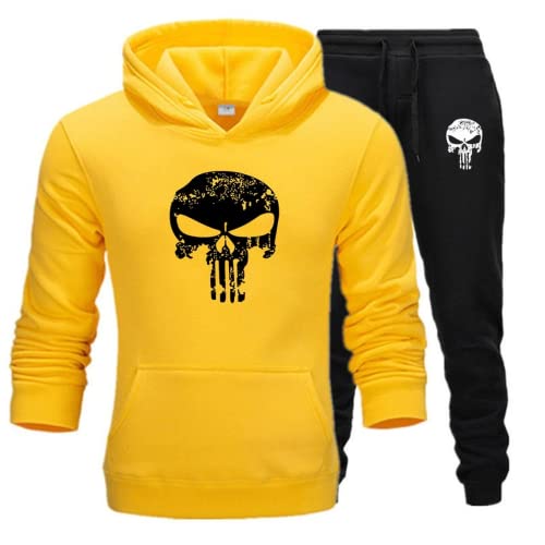 Zelbuck Unisex jogginganzug skull pullover 3d druck Herren Totenkopf Trainingsanzug Skull Totenkopf Jogginganzug für herren Trainingsanzug Pullover Jogger Set Skull Jogginganzug jogging 3d (A7,L) von Zelbuck