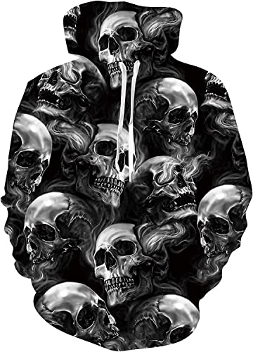 Zelbuck jogging 3d jogginganzug skull jogginganzug für herren pullover 3d druck herren Totenkopf Herren Jogginganzug Hoodie Pullover Herren mit Kapuze Hoodie Herren Damen Kapuzenpullover (A1,XL) von Zelbuck