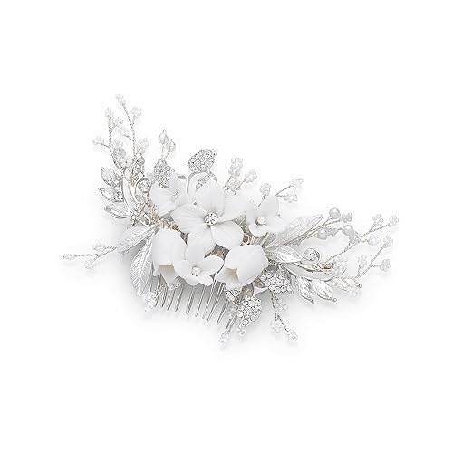Hochzeits-Haarschmuck für Bräute, Frauen, Brautjungfern, Blumenmädchen, Braut-Haarschmuck, Braut-Haarschmuck für Hochzeit, Kopfschmuck, Braut-Haarkamm, Blume, Haarspange (modern) von Zelegancy