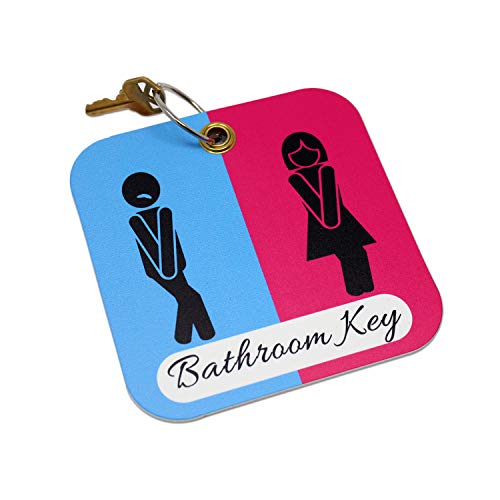 Lustiger Badezimmer-Pass | Unisex Büro Toilette Schlüsselanhänger Halter mit Schlüsselanhänger Ring für Schule, Büro und mehr Lustiger Badezimmer-Pass | Unisex Büro Toilette Schlüsselanhänger Halter mit Schlüsselanhänger Ring für Schule, Büro und mehr von Zelica
