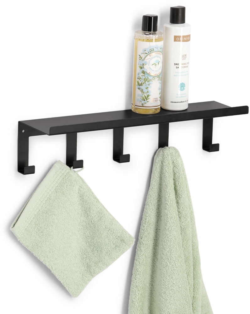 Zeller Present Wandregal "mit Haken, Metall, schwarz" geeignet für Schlüssel, Handtücher, Taschen Zeller Present Wandregal "mit Haken, Metall, schwarz" geeignet für Schlüssel, Handtücher, Taschen von Zeller Present