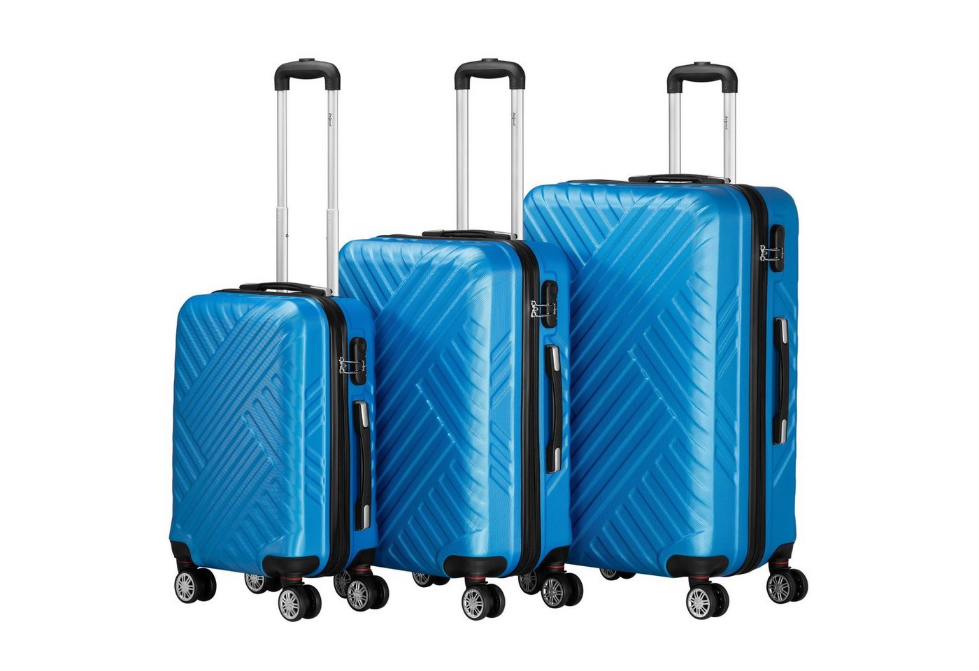Zelsius Kofferset 3er Set, Blau, ABS Hartschalenkoffer, Zahlenschloss, Innen Trennwand, 4 Rollen Zelsius Kofferset 3er Set, Blau, ABS Hartschalenkoffer, Zahlenschloss, Innen Trennwand, 4 Rollen von Zelsius