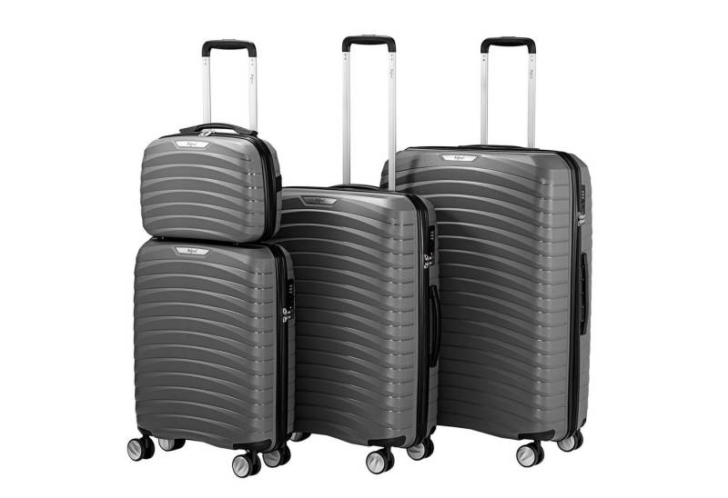 Zelsius Kofferset 4 Stück, Anthrazit, Hartschalenkoffer mit TSA Zahlenschloss, Trennwand, 4 Rollen, (Set, 1 tlg., 4 teiliges Kofferset), TSA Zahlenschloss von Zelsius