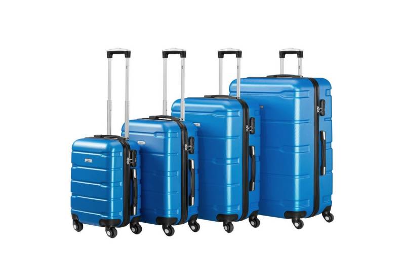 Zelsius Kofferset 4 Stück, Blau, ABS Hartschalenkoffer mit Zahlenschloss, 4 Rollen, (Set, 4 teiliges Kofferset) von Zelsius