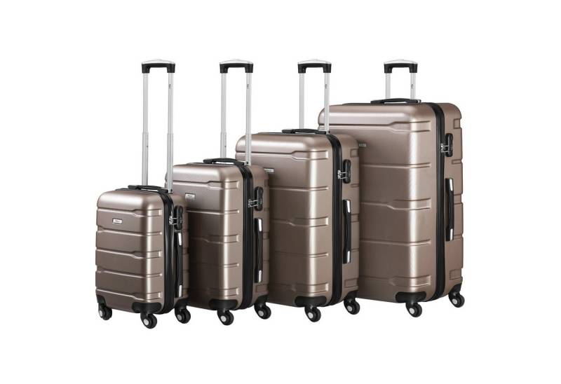 Zelsius Kofferset 4 Stück, Champagner, ABS Hartschalenkoffer mit Zahlenschloss, 4 Rollen, (Set, 4 teiliges Kofferset) von Zelsius