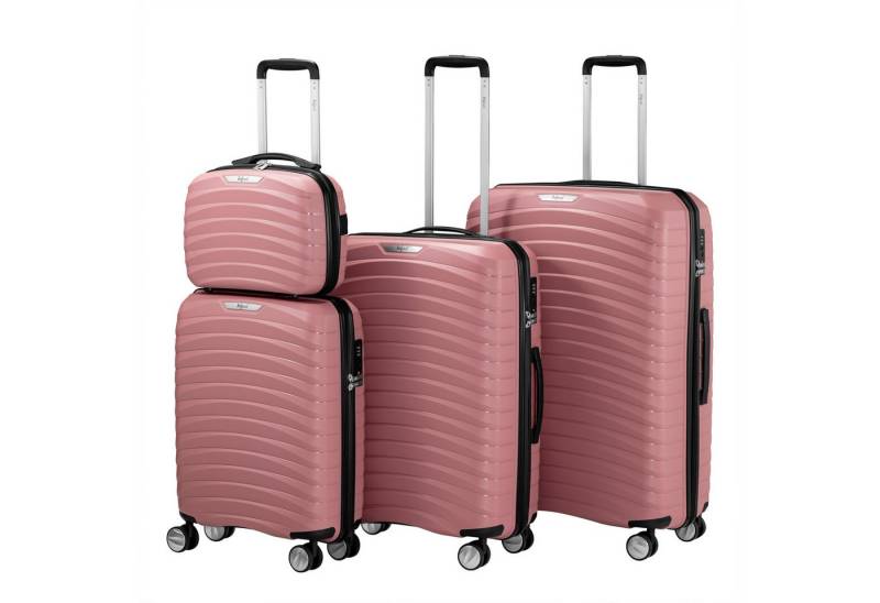 Zelsius Kofferset 4 Stück, Rosa, Hartschalenkoffer mit TSA Zahlenschloss und Trennwand, 4 Rollen, (Set, 1 tlg., 4 teiliges Kofferset), TSA Zahlenschloss von Zelsius