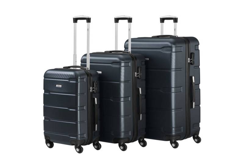 Zelsius Kofferset Koffer Set 3 Stück, Anthrazit, ABS Hartschalenkoffer mit Zahlenschloss, 4 Rollen, (Set, 3 teiliges Kofferset) von Zelsius