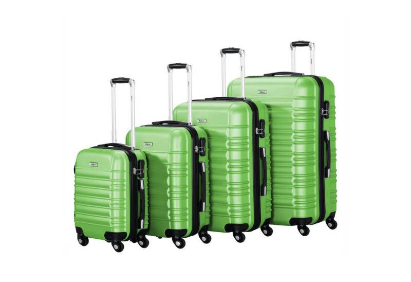 Zelsius Kofferset Koffer Set 4 Stück, Grün, ABS Hartschalenkoffer mit Zahlenschloss, 4 Rollen, (4 tlg), 4 schwenkbare Rollen von Zelsius