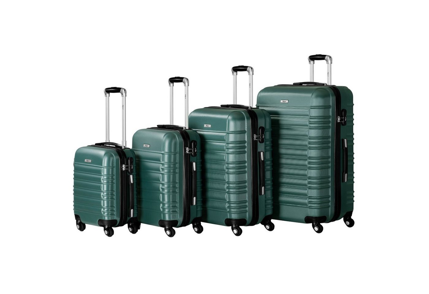 Zelsius Kofferset Koffer Set 4 Stück, Petrol Grün, ABS Hartschalenkoffer mit Schloss, 4 Rollen, (Set, Kofferset) von Zelsius