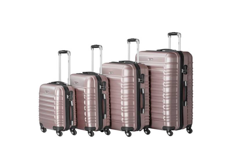 Zelsius Kofferset Koffer Set 4 Stück, Rosé, ABS Hartschalenkoffer mit Zahlenschloss, 4 Rollen, (Set, 4 tlg., Hartschalen Koffer Set) von Zelsius