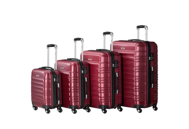 Zelsius Kofferset 4er Set, Rot, ABS Hartschalenkoffer Zahlenschloss und Innen Trennwand, 4 Rollen Zelsius Kofferset 4er Set, Rot, ABS Hartschalenkoffer Zahlenschloss und Innen Trennwand, 4 Rollen von Zelsius