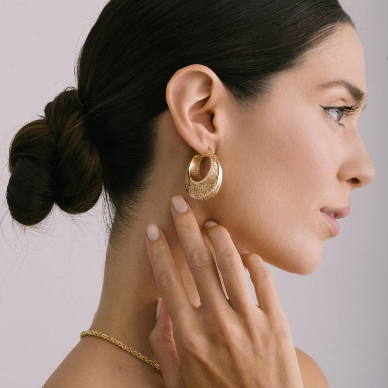 Handgefertigte Dicke Creolen Aus 14K Gold Im Käfig-Design von ZelvetiJewelry