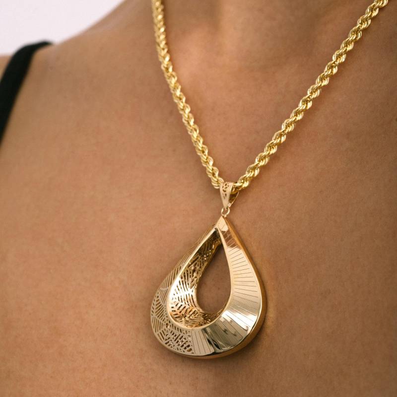 Tropfenform Ewiger Fluss Nur Anhänger, Feiner Handgemachter Maximalist Schmuck, 14K Solid Gold Aqua Einzigartiger Sommer Hochzeitsgeschenk von ZelvetiJewelry