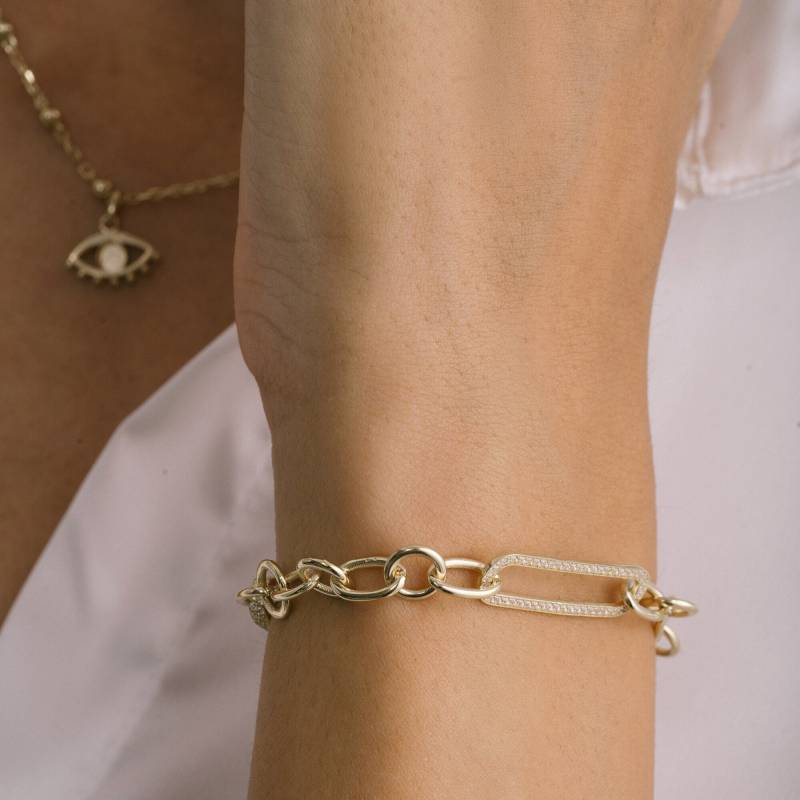 14K Gold Paperclip Gliederarmband Handgemachte Edelstein Kette von ZelvetiJewelry