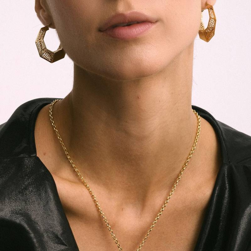 14K Solid Gold Kabelkettenhalskette Zierlicher Schichtschmuck von ZelvetiJewelry