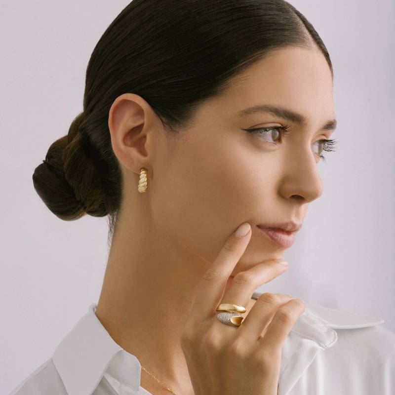 Croissant Creolen Handgemachte 925 Silber Ohrringe von ZelvetiJewelry