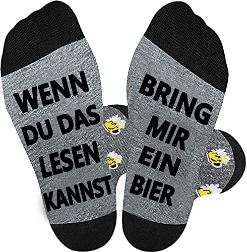 Zemolo Lustige Socken Geschenk für Männer und Frauen WENN DU DAS LESEN KANNST Socken Witzige Socken Vatertagsgeschenk Weihnachtssocken Ostergeschenke Erwachsene Vatertag Männertag für Papa Opa von Zemolo