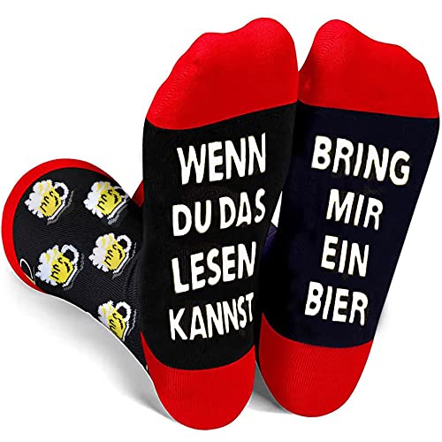 Zemolo Lustige Socken Geschenk für Männer und Frauen WENN DU DAS LESEN KANNST Socken Witzige Socken Vatertagsgeschenk Weihnachtssocken Erwachsene Geschenke Vatertag Männertag für Papa Opa von Zemolo