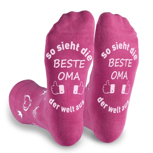 Zemolo Lustige Socken Geschenke für Frauen Beste Oma Kuschelsocken Spruch Socken Damen Muttertag Weihnachtssocken Geburtstag von Zemolo