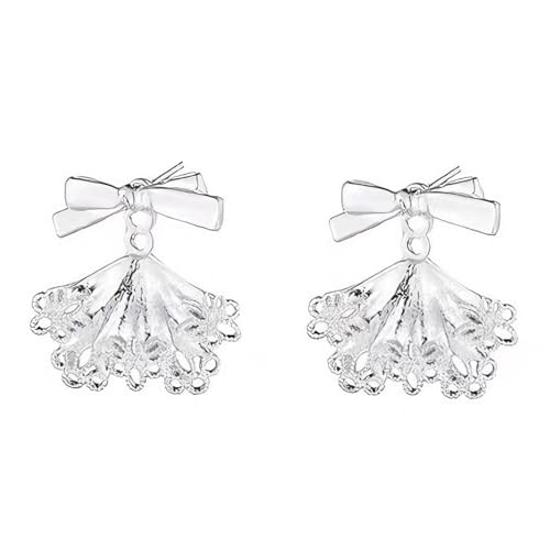 Sweet Ballet inspirierte Spitzenrock-Ohrstecker Bowknot Ohrringe Zubehör handgefertigtes Ohrzubehör für den täglichen Gebrauch von Zemusinet