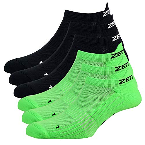 Zen Core Sneaker Füßlinge 6 Paare, Größe 35-37 und 38-41 für Damen, kurze Socken, Sport&Freizeit, Laufsocken, Fitness, Fahrradfahren, Running Socken, Atmungsaktiv, Gepolstert, Antiblasen von Zen Core