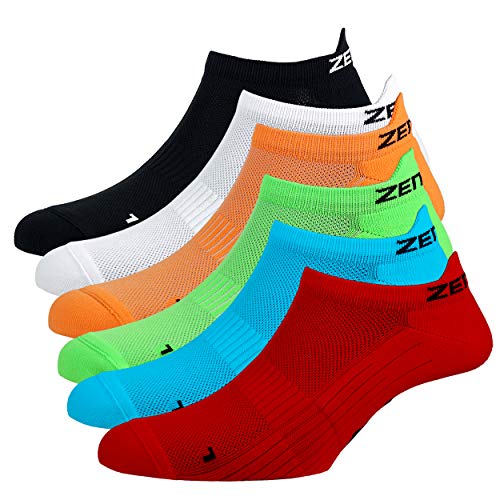 Zen Core Sneaker Füßlinge 6 Paare, Größe 35-37 und 38-41 für Damen, kurze Socken, Sport&Freizeit, Laufsocken, Fitness, Fahrradfahren, Running Socken, Atmungsaktiv, Gepolstert, Antiblasen von Zen Core