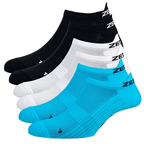 Zen Core Sneaker Füßlinge 6 Paare, Größe 35-37 und 38-41 für Damen, kurze Socken, Sport&Freizeit, Laufsocken, Fitness, Fahrradfahren, Running Socken, Atmungsaktiv, Gepolstert, Antiblasen von Zen Core