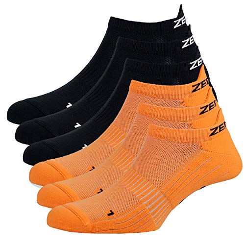 Zen Core Sneaker Füßlinge 6 Paare, Größe 40-43 und 44-47 für Herren, kurze Socken, Sport&Freizeit, Laufsocken, Fitness, Fahrradfahren, Running Socken, Atmungsaktiv, Gepolstert, Antiblasen von Zen Core