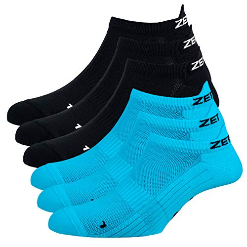 Zen Core Sneaker Füßlinge 6 Paare, Größe 40-43 und 44-47 für Herren, kurze Socken, Sport&Freizeit, Laufsocken, Fitness, Fahrradfahren, Running Socken, Atmungsaktiv, Gepolstert, Antiblasen von Zen Core