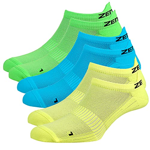 Zen Core Sneaker Füßlinge 6 Paare, Größe 40-43 und 44-47 für Herren, kurze Socken, Sport&Freizeit, Laufsocken, Fitness, Fahrradfahren, Running Socken, Atmungsaktiv, Gepolstert, Antiblasen von Zen Core