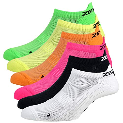 Zen Core Sneaker Füßlinge 6 Paare, Größe 40-43 und 44-47 für Herren, kurze Socken, Sport&Freizeit, Laufsocken, Fitness, Fahrradfahren, Running Socken, Atmungsaktiv, Gepolstert, Antiblasen von Zen Core