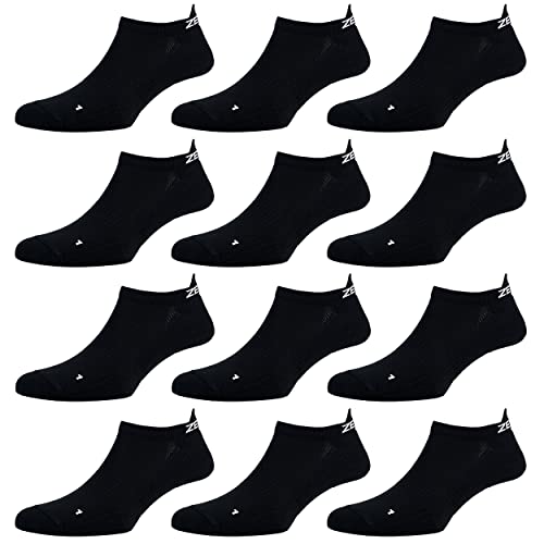 Zen Core schwarze Sneaker Füßlinge 3, 6, 12 Paare, Größe 40-43 und 44-47 für Herren, kurze Socken, Sport&Freizeit, Laufsocken, Fitness, Fahrradfahren, Running Socken, Atmungsaktiv, Antiblasen von Zen Core